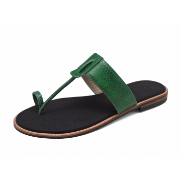 SALE 50%Women Sandals Flat SC-47A Green Snake Skin